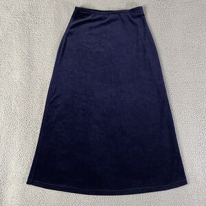 Vintage Velvet Maxi Skirt Womens Large Blue Velour Fairy Grunge Goth Witchy Y2K